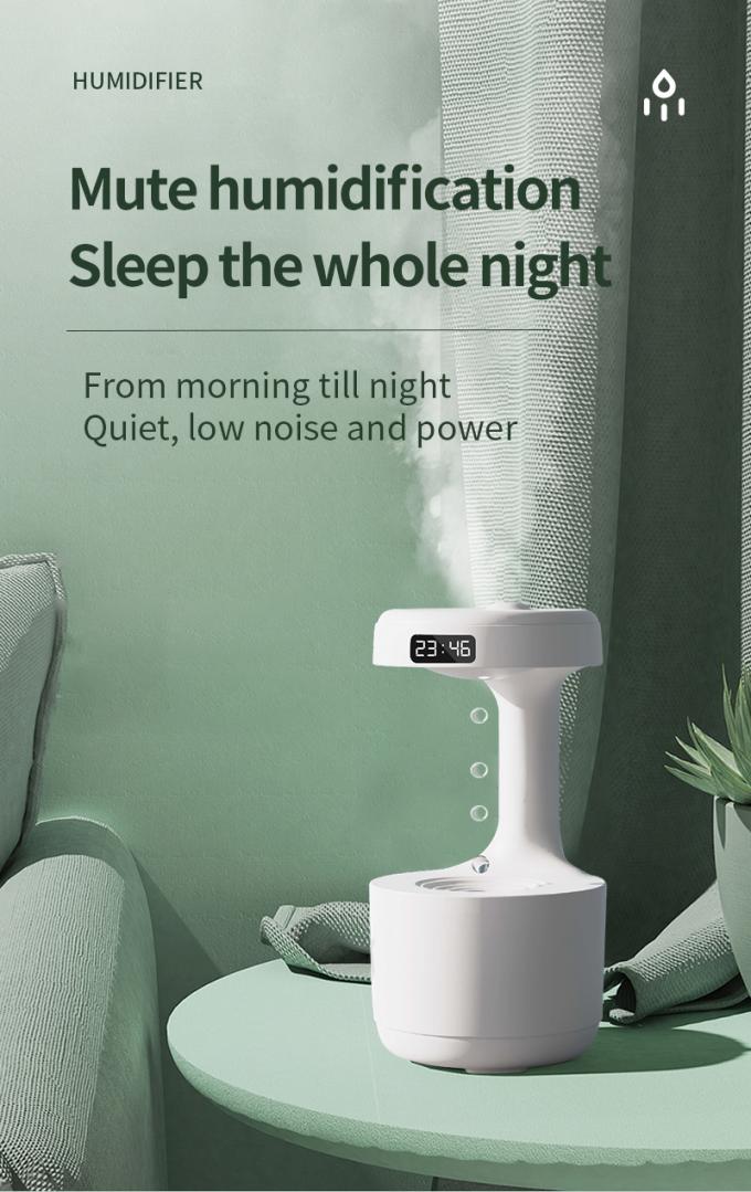 Homefish OEM Su Damlası Taşınabilir 800ml Anti-Gravity Nemlendirici Dijital Saat Ultrasonik Anti-Gravity Nemlendirici 5